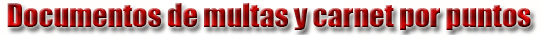 Documentos de multas y carnet por puntos